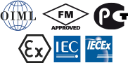 EX-Approval, IECEx-Approval, OIML-Approval, FM-Approval, Gost-R EX-Approval