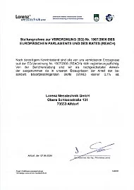 Stellungnahme zur EG-Verordnung Nr. 1907/2006 (REACH)