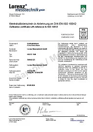 Muster-Werkskalibrierschein