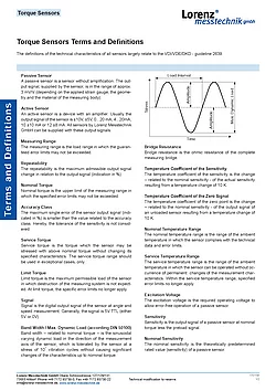Terms and Definitions for Torque Sensors