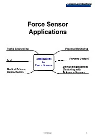 Overview of Force Sensor Applications