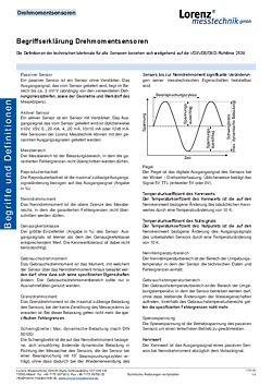 Datenblatt-Begriffsdefinitionen für Drehmomentsensoren