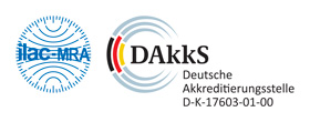 Laboratory, accredited by
the DAkkS according to
DIN EN ISO/IEC 17025.
The accreditation is valid only
for the scope listed in the
annex of the accreditation
certificate D-K-17603-01-00.