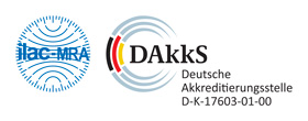 Laboratory, accredited by
the DAkkS according to
DIN EN ISO/IEC 17025.
The accreditation is valid only
for the scope listed in the
annex of the accreditation
certificate D-K-17603-01-00.